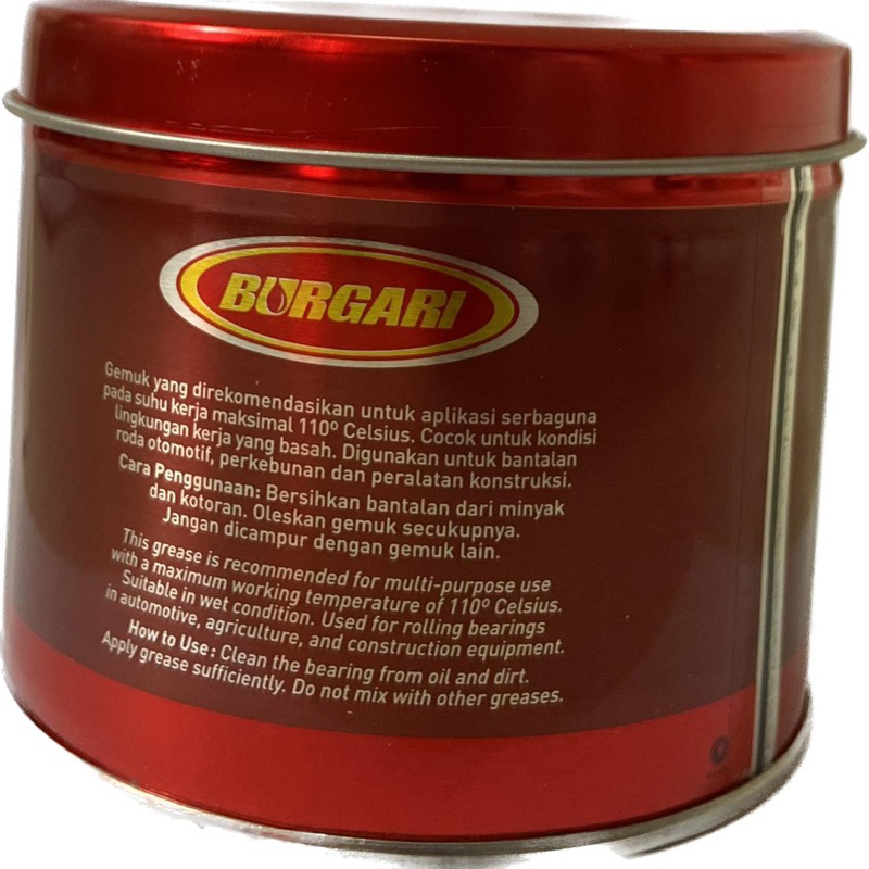 GEMUK GREASE MERAH BURGARI HIGH TEMPERATURE 455 GRAM TAHAN PANAS