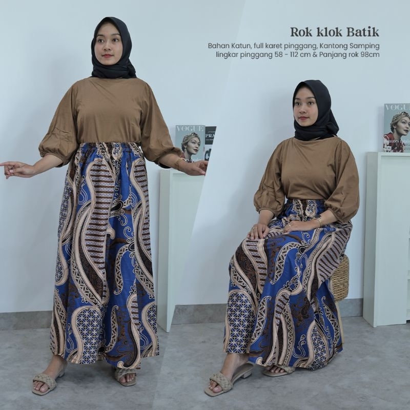 Rok Klok Motif Batik All Size- Naira Batik