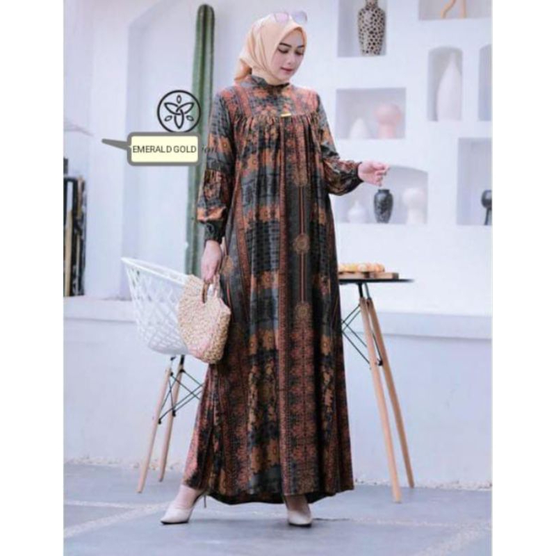 New gamis silky brown premium