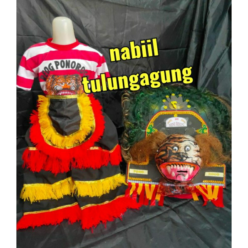 setelan kaos reog ponorogo  celana barongan topeng reog ponorogo