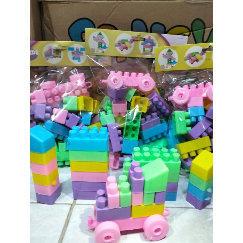 HJ 3838 B mainan anak edukasi balok susun besar isi 30pcs / mainan happy kids bongkar pasang / mainan Puzzle