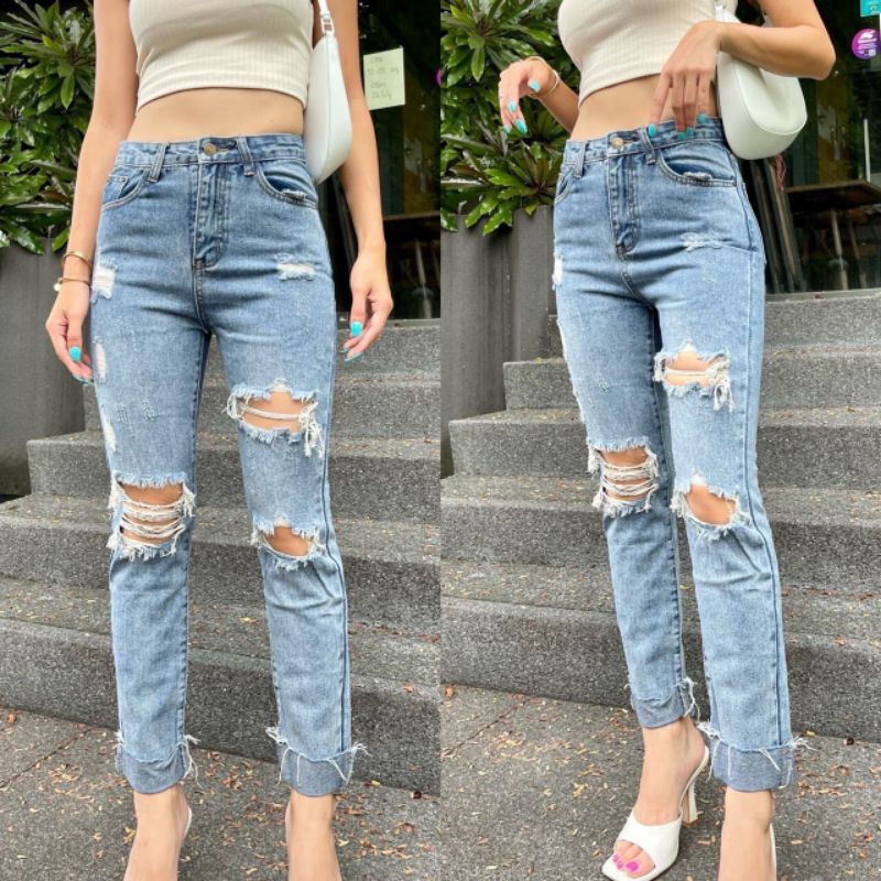 CELANA JEANS PROMTHONG RIPPED 3553 // CELANA PROMTHONG IMPORT PREMIUM // FASHION IMPORT PREMIUM BKK