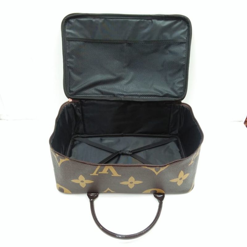 TRAVEL BAG JUMBO BUNGA BESAR COKLAT TUA