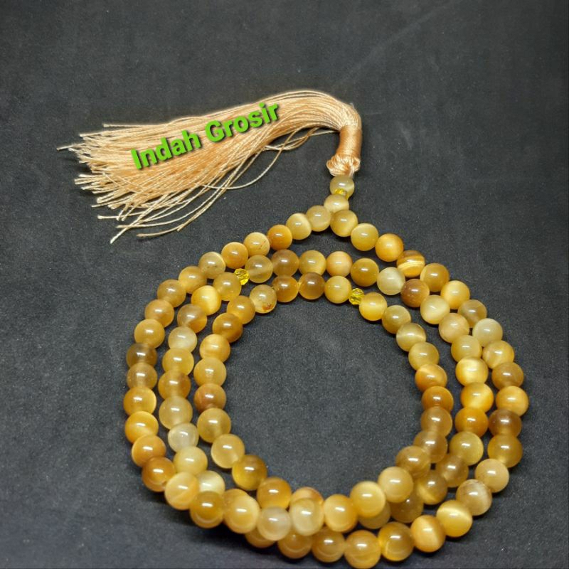 TASBIH TIGER EYE MADU 6MM 99BUTIR TEMBUS SENTER ORIGINAL