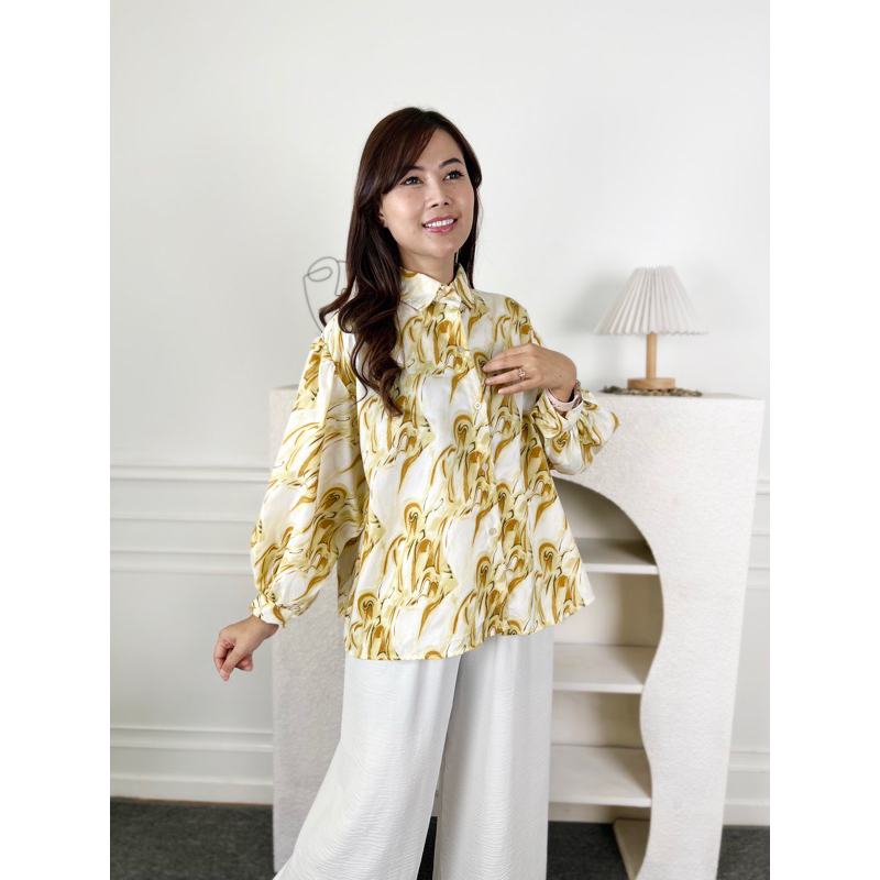 AFI - EC - Carlotta Marble Puffy Blouse JUMBO XXL