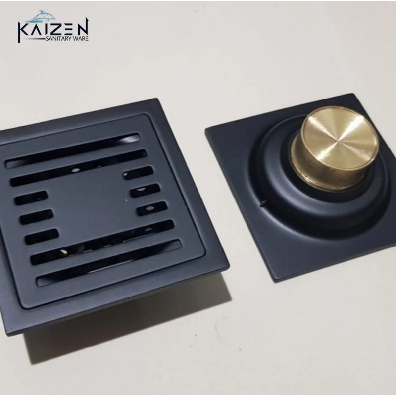 Floor drain Kotak Garis stainless HITAM