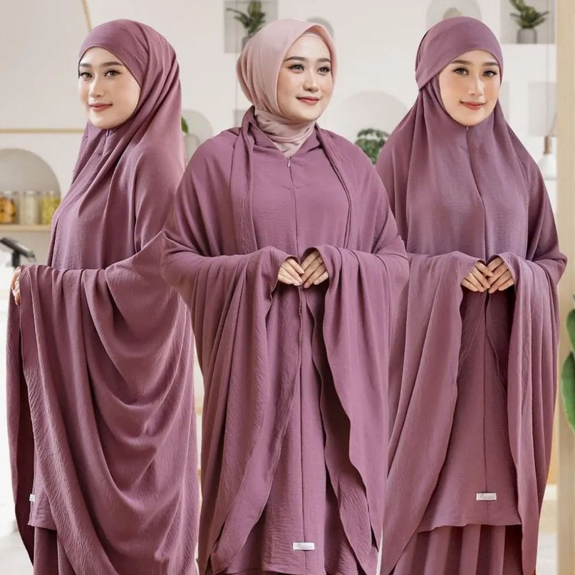 MUKENA DEWASA FRENCH 3 IN 1 CRINKLE AIRFLOW | MUKENA LESTI POLOS