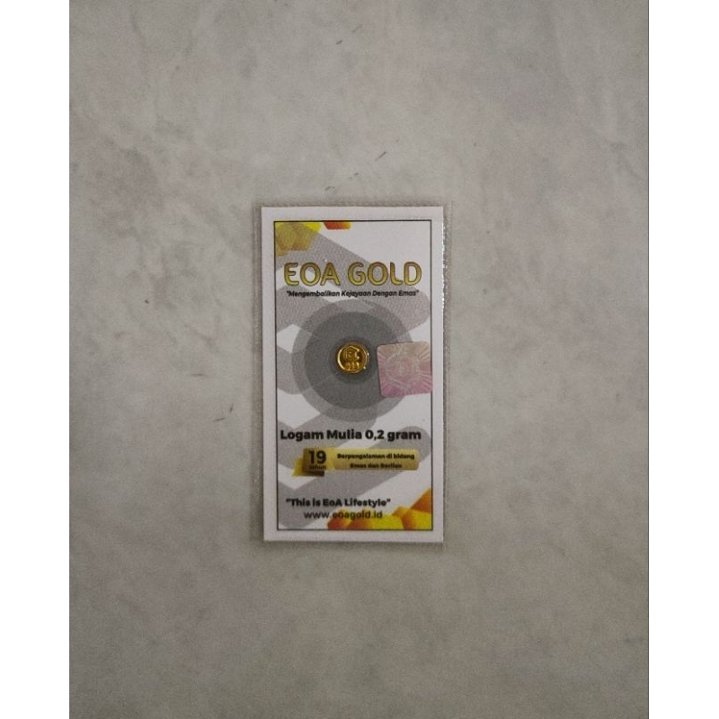 Logam Mulia EOA Gold 0.2 Gram Kadar 999