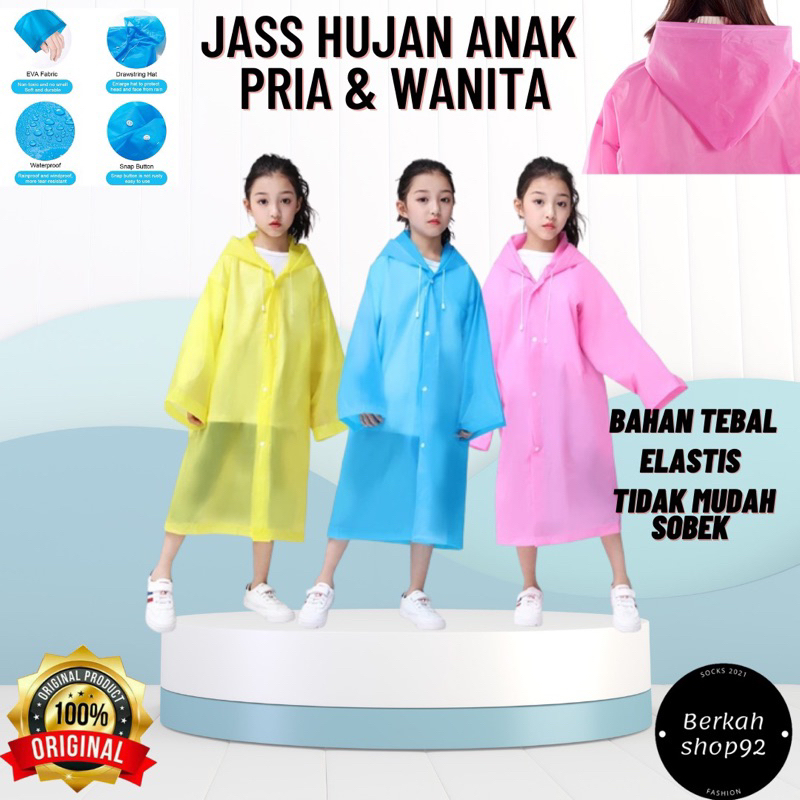 JAS HUJAN EVA TRANSPANT TEBAL DEWASA KOREA PONCHO PRIA WANITA UNIVERSAL / RAINCOAT