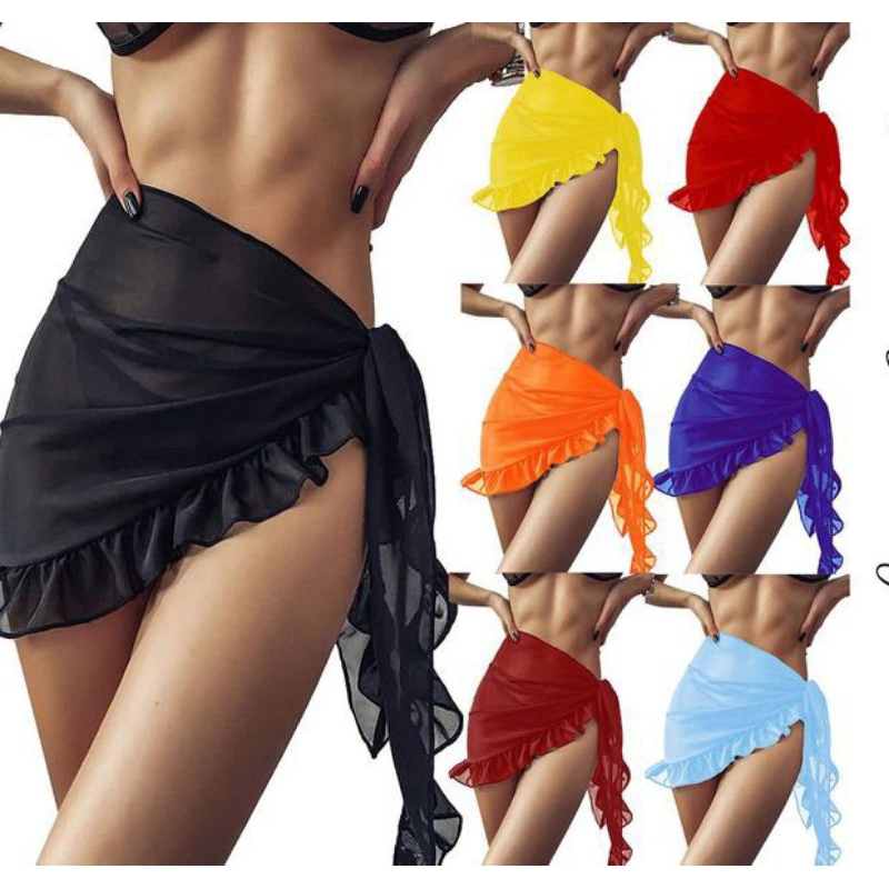 WOMEN COVER UP SKIRT /beach wear / Swimwear /ROK PANTAI REMPEL  PENDEK/ ROK PANTAI MINI