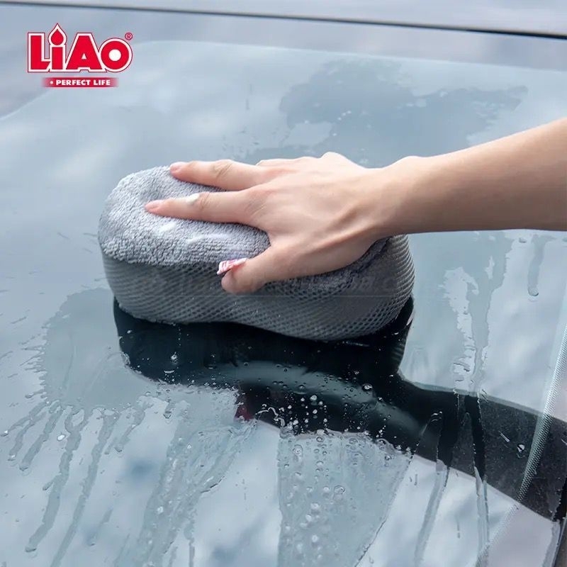 LIAO Spons Pembersih Cuci Mobil Microfiber Sponge Serbaguna