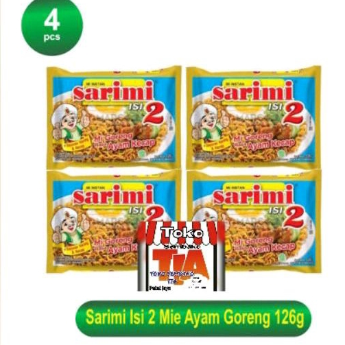 

Sarimi Isi 2 Mie goreng Ayam kecap 126 gr Paket isi 4 biji/Sukses Goreng isi 4 biji/sukses Soto isi 4 biji/Sukses Kari 4 biji