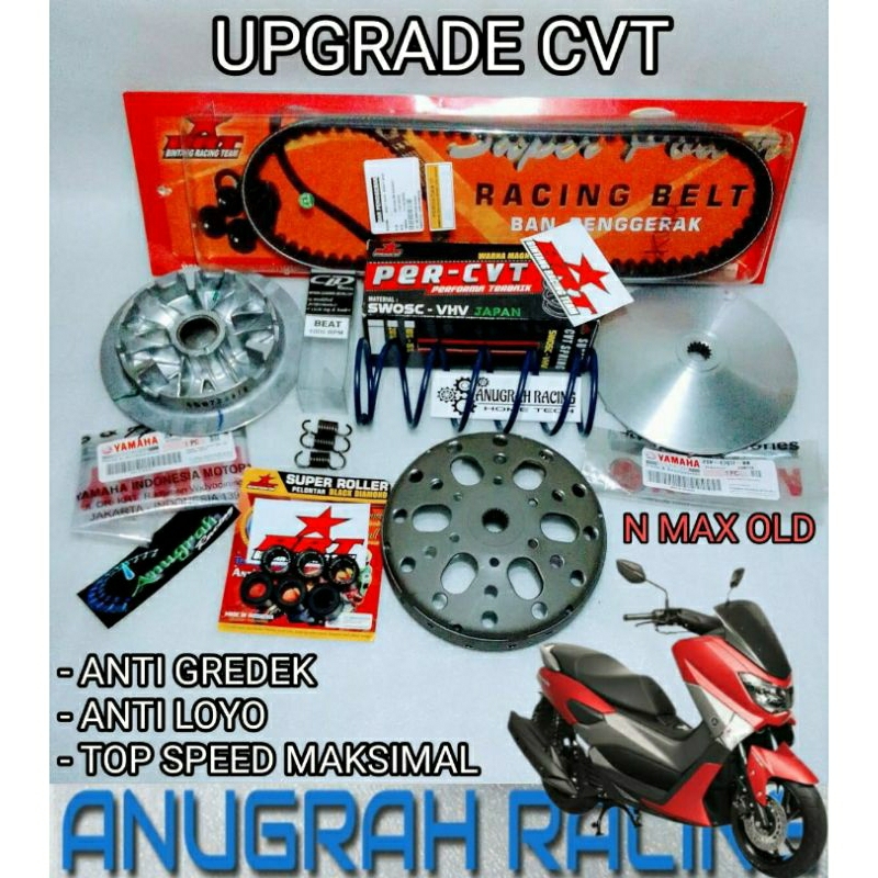 PAKET FULL UPGRADE CVT KIRIAN ANTI GREDEK ANTI LOYO LEBIH RESPONSIP YAMAHA N MAX 155 OLD NMAX 155 LA
