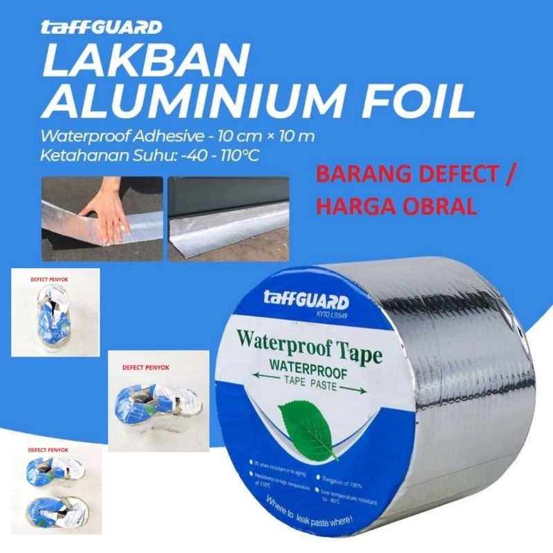 TaffGUARD KYTO Lakban Aluminium Foil Waterproof - (OBRAL/DEFECT) - LS549 Silver 10cm x 10m