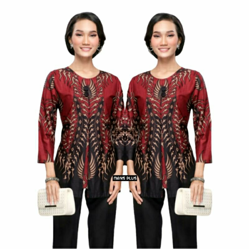 Blouse Batik Wanita Jumbo XXL XXXL Kemeja Atasan Batik Wanita Big Size 4L-5L MNC