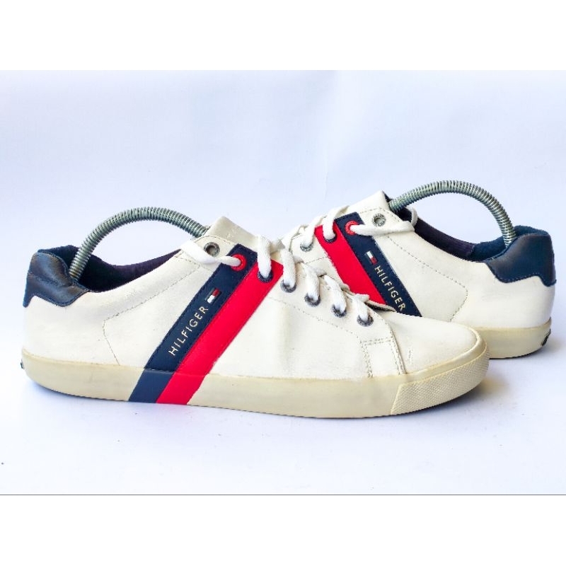 Sepatu Sneakers Tommy Hilfiger White Line Leather Original (Preloved) (Second)