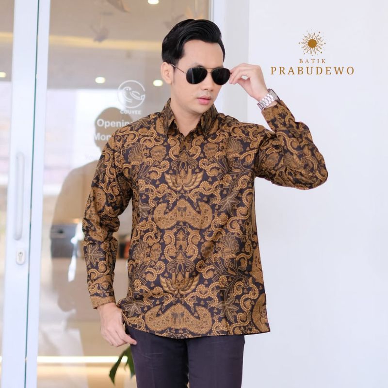 WAHYU TUMURUN IRENG Batik Kemeja Pria Furing