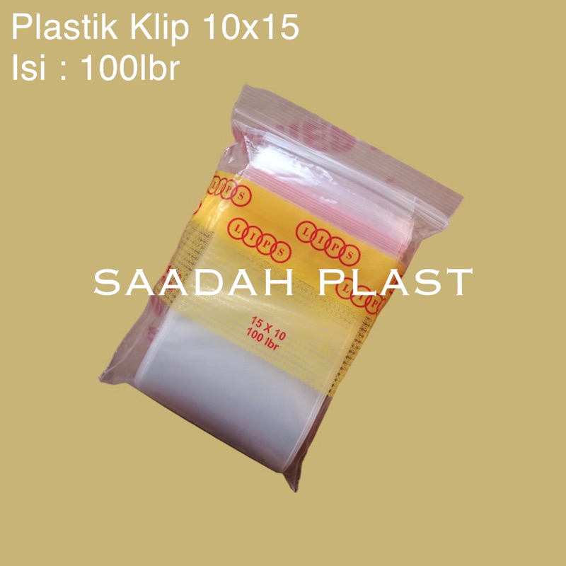Plastik Klip PE 10x15 / Kantong Clip Zipper Lock Bening isi 100lbr