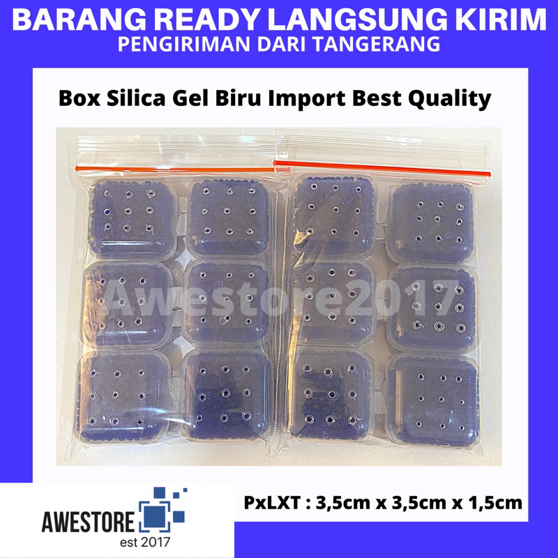 Silica Gel Blue Silika Biru Kotak Plastik Dry Box Kamera Drybox Sepatu