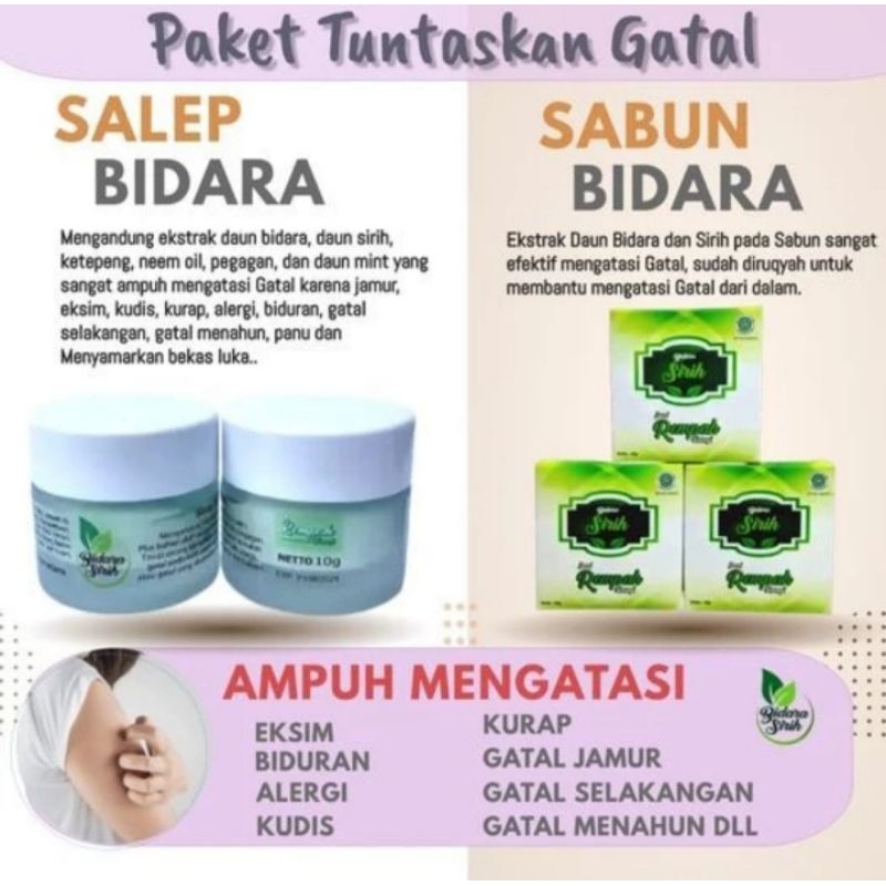 PAKET BUNDLING 1 SALEB BIDARA SIRIH & 1 SABUN BIDARA SIRIH