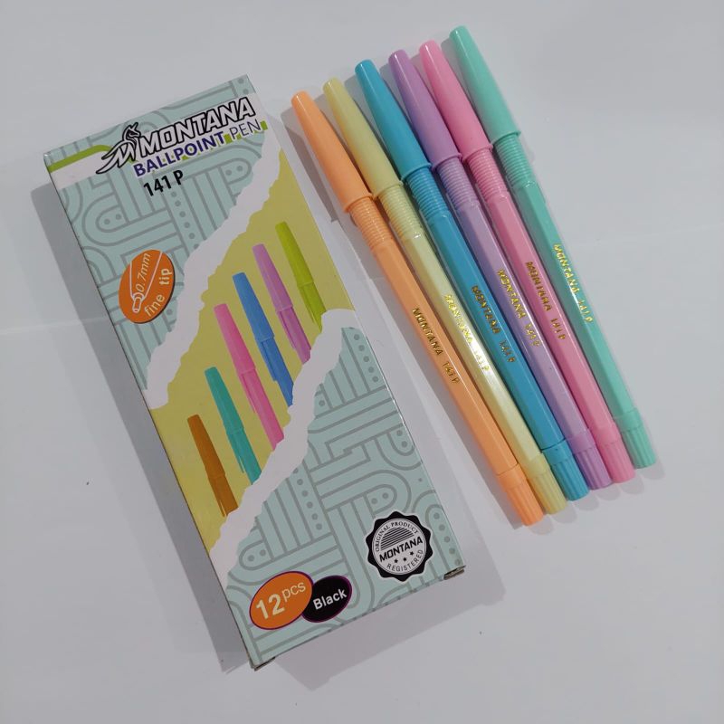 

(12PC) BOLPOIN MONTANA 141P COVER WARNA MACARON