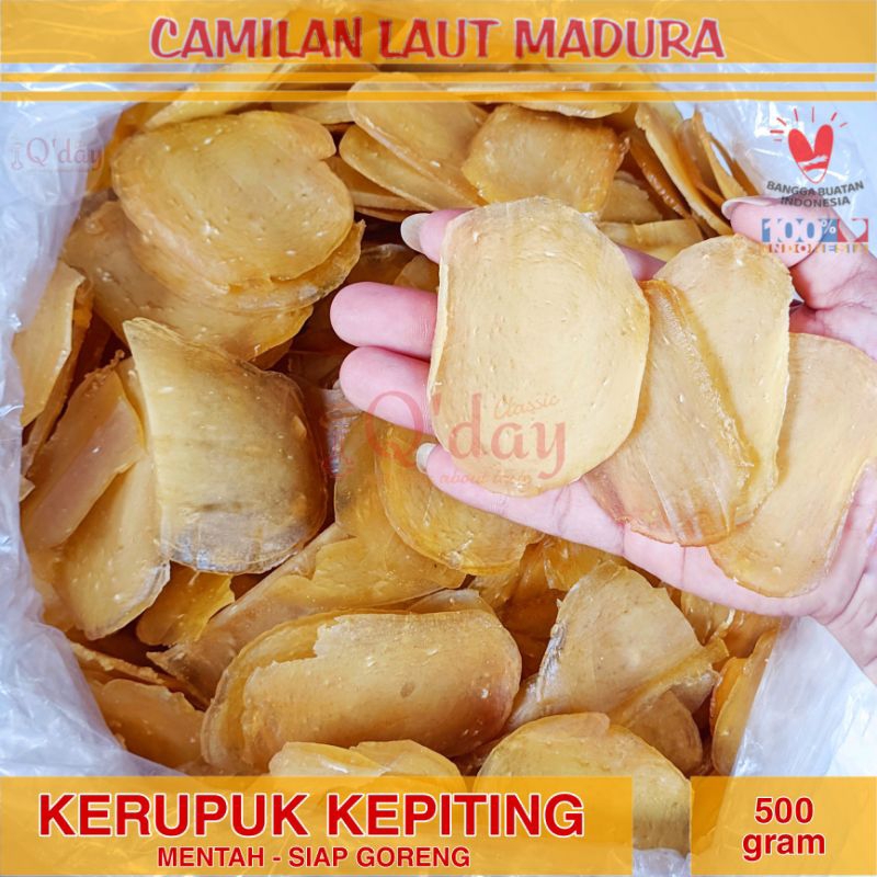 

KERUPUK KEPITING MENTAH 500 gram SIAP GORENG Camilan Laut Madura Oleh Oleh Khas | Qday Classic Surabaya | Krupuk Fresh Murah Hemat Ekonomis CLM