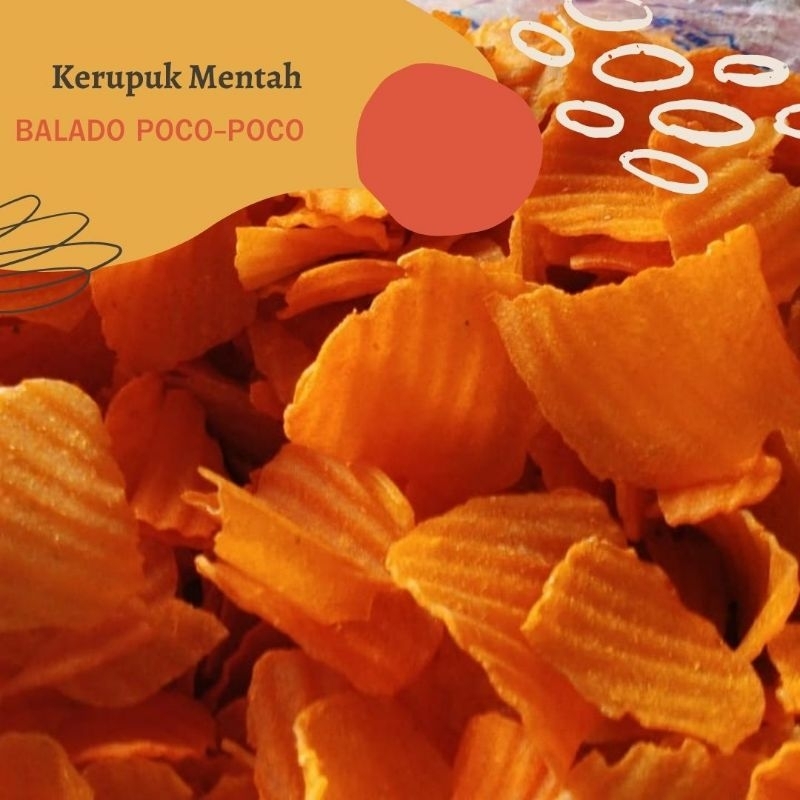 

( 5 KG) KERUPUK BALADO POCO-POCO / KRUPUK MENTAH / KRECEK BALADO