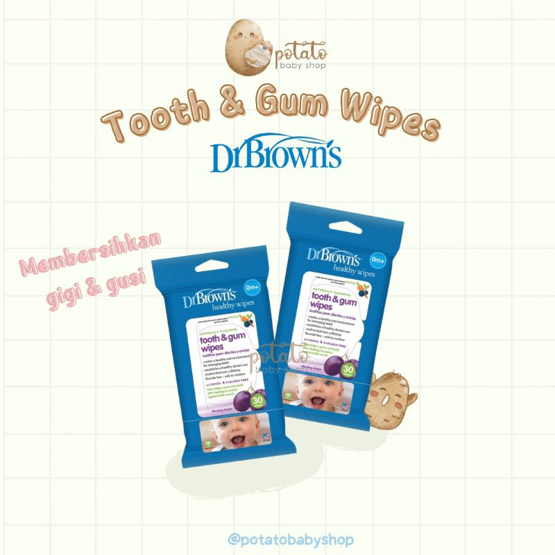 Dr Brown's Tooth &amp; Gum Wipes 0m+ 30Wipes