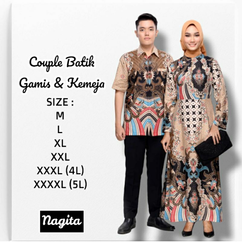 Couple Batik Keluarga Pasangan Gamis Jumbo Big Size 4L-5L Sarimbit Maxi Longdress Modern VVP