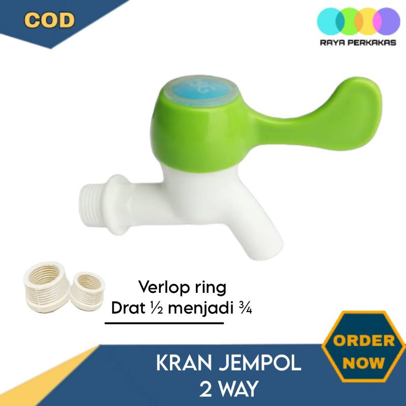Kran Air Pvc ½" 2 Way l Kran Keran Jempol 1/2 3/4 Inch