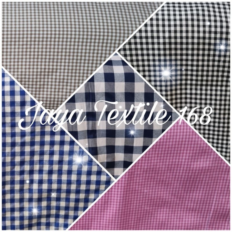 Bahan kotak kotak meteran katun premium/kain kotak kotak meteran katun