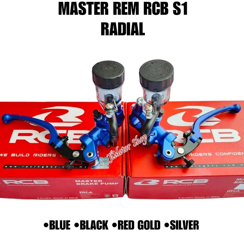 MASTER REM RCB S1 KIRI KANAN WARNA BIRU - MASTER REM KANAN RCB S1 + HANDLE KOPLING S1 RCB FORGED BRAKE PUMP