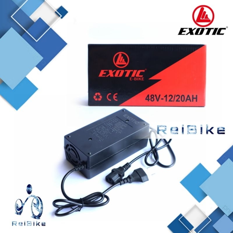 Charger / Cas sepeda listrik exotic 48v-12/20Ah original