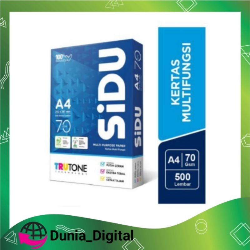 

Kertas Fotocopy Print HVS A4 Sinar Dunia SIDU 70 gr Rim