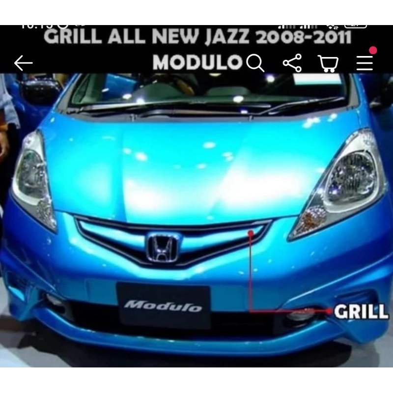 GRIL DEPAN JAZZ 2008-2011 TYPE S TYPE RS ORIGINAL GRILLE JAZZ 2008-2011 non facelift