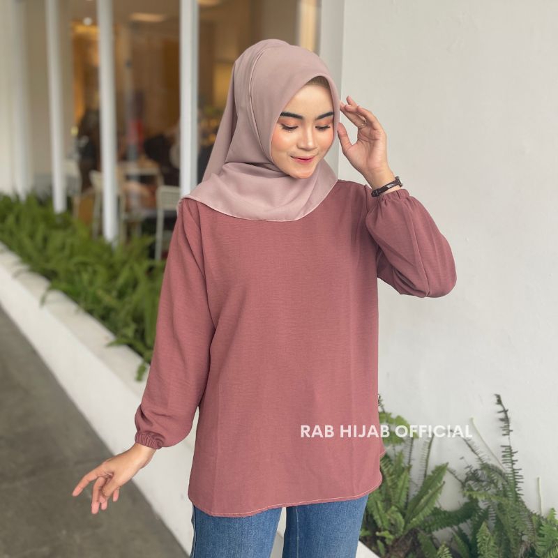 Vica Blouse Atasan Kemeja Basic Polos Wanita Crinkle Airflow Premium