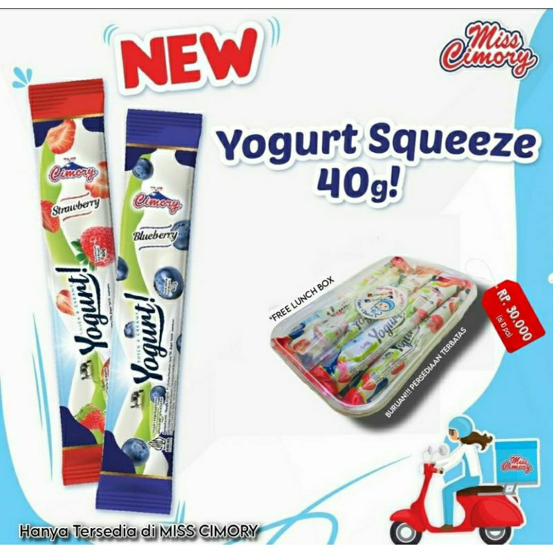 Squeeze Cimory/squeeze yogurt stik isi 10pcs + FREE POUCH