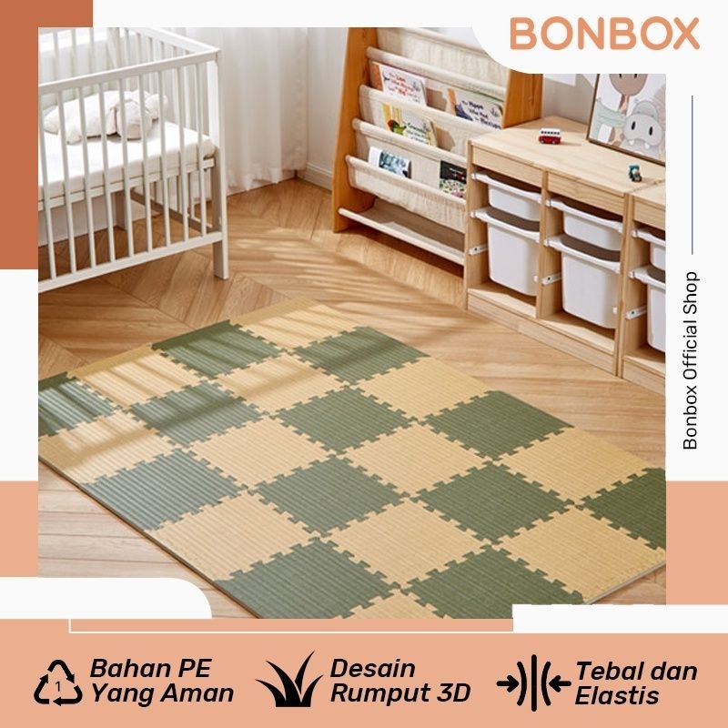 Bonbox BMP40 Puzzle Mat Playmat Alas Bermain Anak Motif Tikar Anyaman Bambu