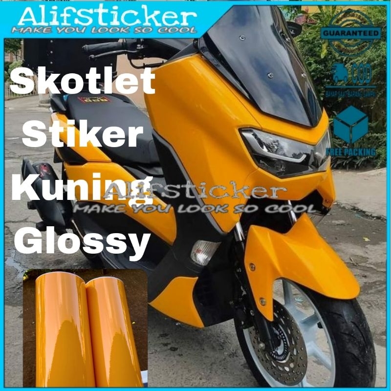 Skotlet Stiker Kuning Tua Glossy Scotlite Motor Warna Kuning Sekotlet Motor Matic