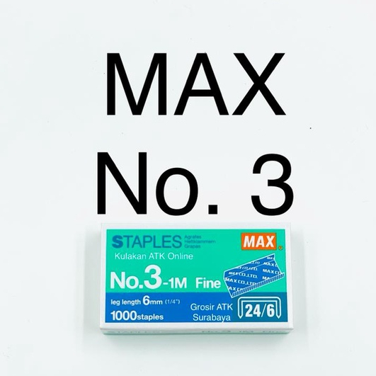 

( DAPAT 1 PAK KECIL ) IISI STAPLES MAX No.3 / No. 3-1M / Isi Hekter Max No 3 Original Asli