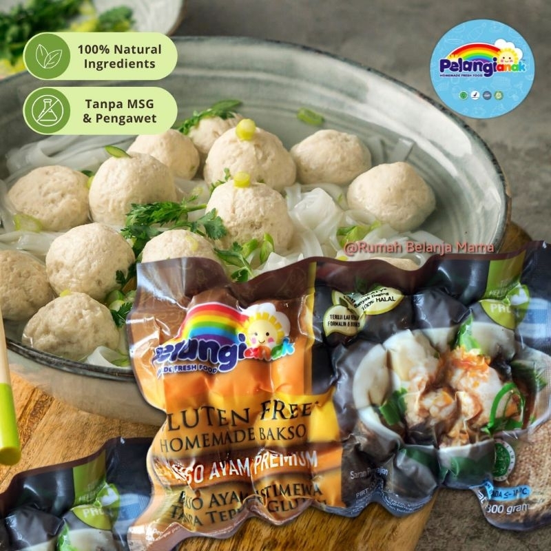 

Bakso Ayam Premium Gluten Free Non Msg Non Pengawet - Pelangi Anak Healthy / Frozen