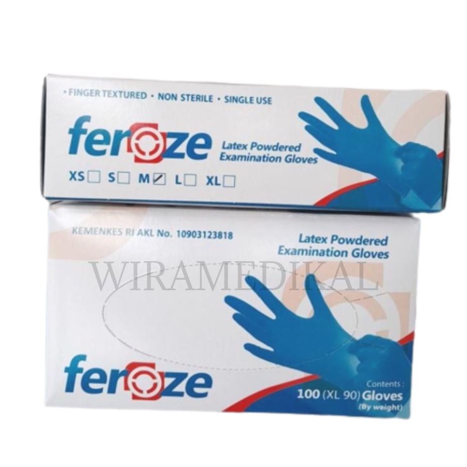 Sarung Tangan Medis Feroze / Latex Powdered Examination Gloves Feroze