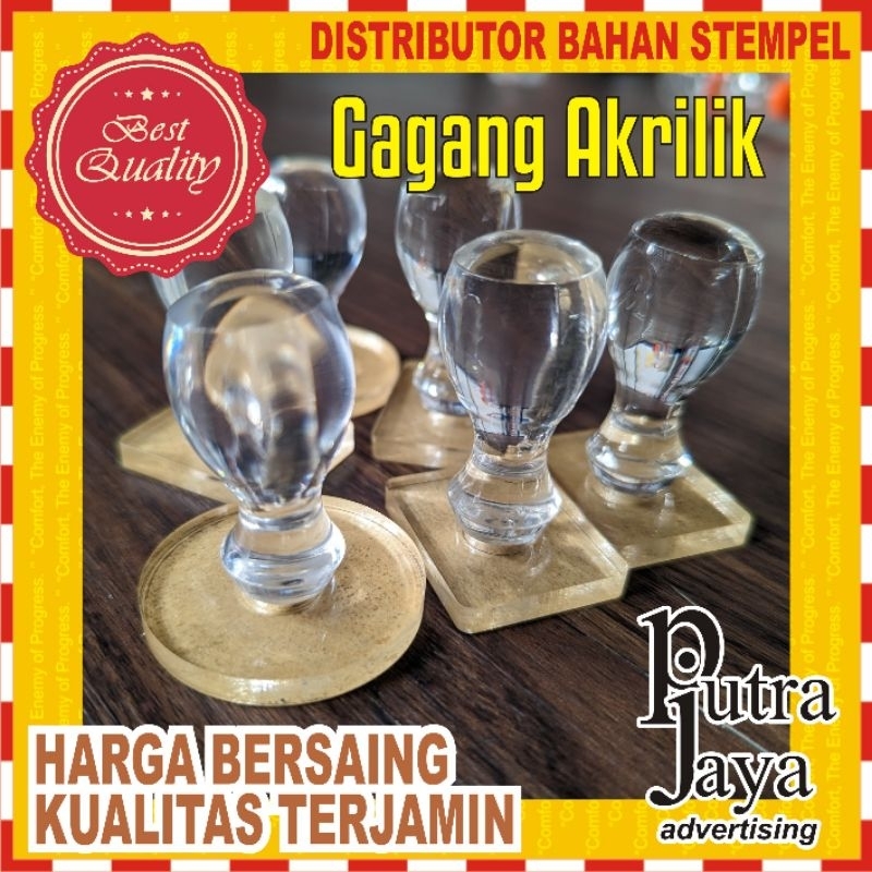 gagang stempel akrilik kristal