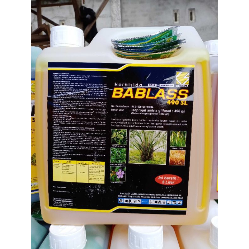 BABLASS 490 SL 5 Liter |Herbisida sistemik Bonus 1 buah Kaos*