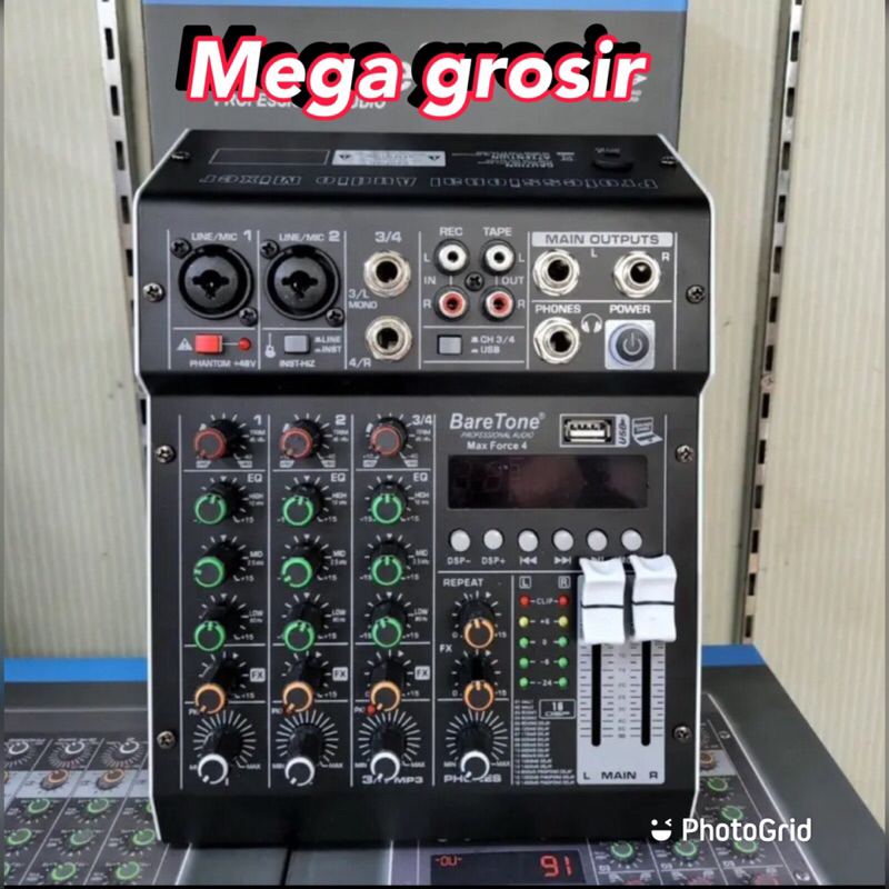 mixer audio baretone force 4 / mixer audio 4 ch original barerone