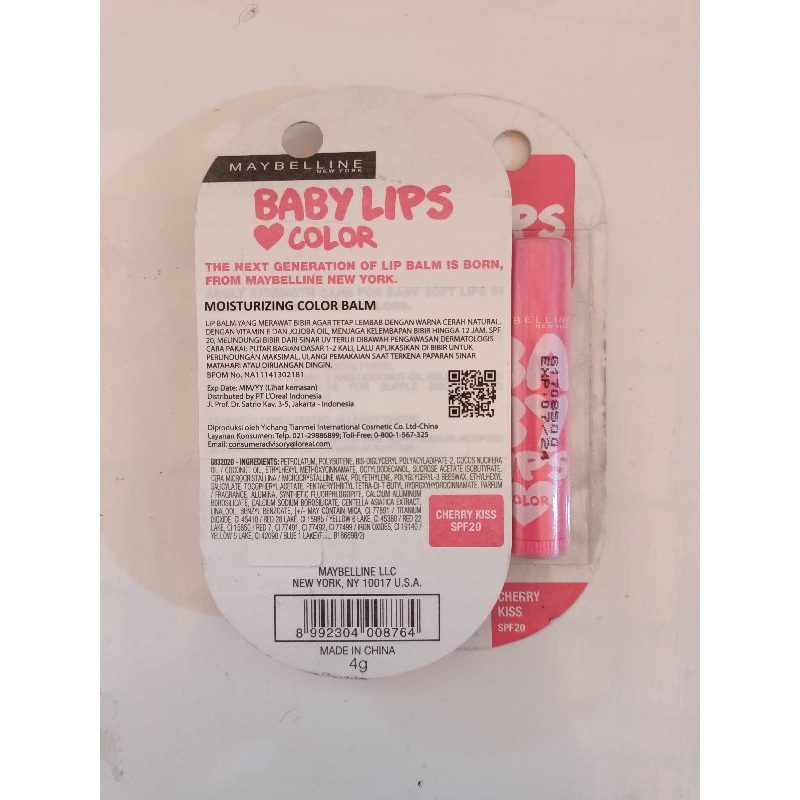 Maybelline Babylips Color Lip Balm Cherry Kiss spf20 4Gr