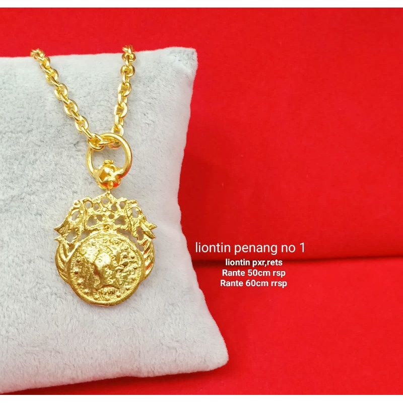 Kalung koin rupiah Replika mas 24k(london),warna sprti emas 24k ya,,bisa dipake sehari2/acara tertentu