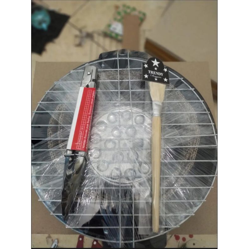 1set gril,roaster,alat panggang sosis dll,warna warni berbahan tebal