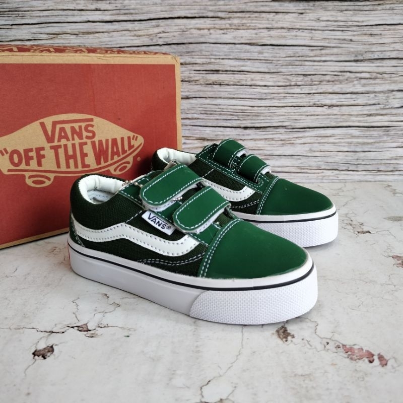 Sepatu Vans Anak Old Skool Hijau Army Sepatu Sneakers Anak Laki Laki Perempuan Kasual Premium