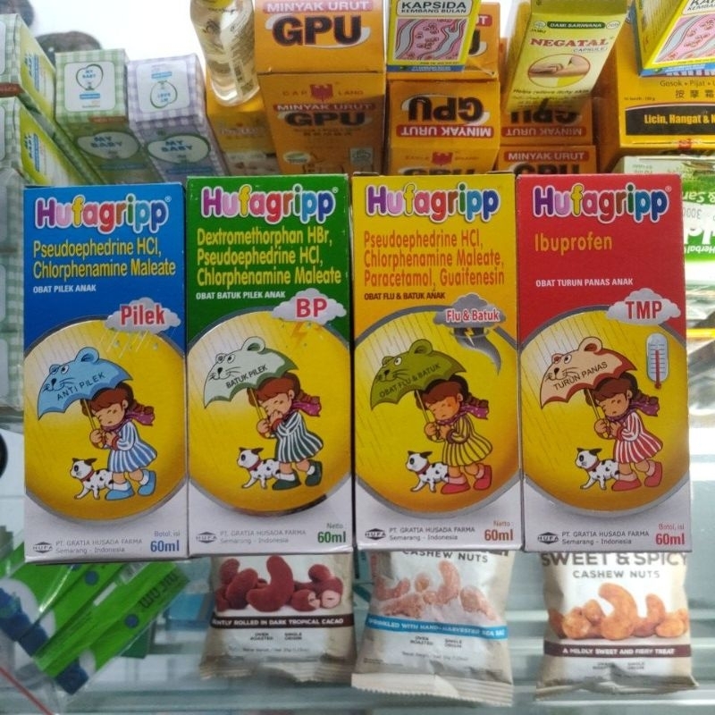 Hufagrip Biru Hijau Kuning Merah 60ml - Hufagrip Syrup Hufagrip sirup